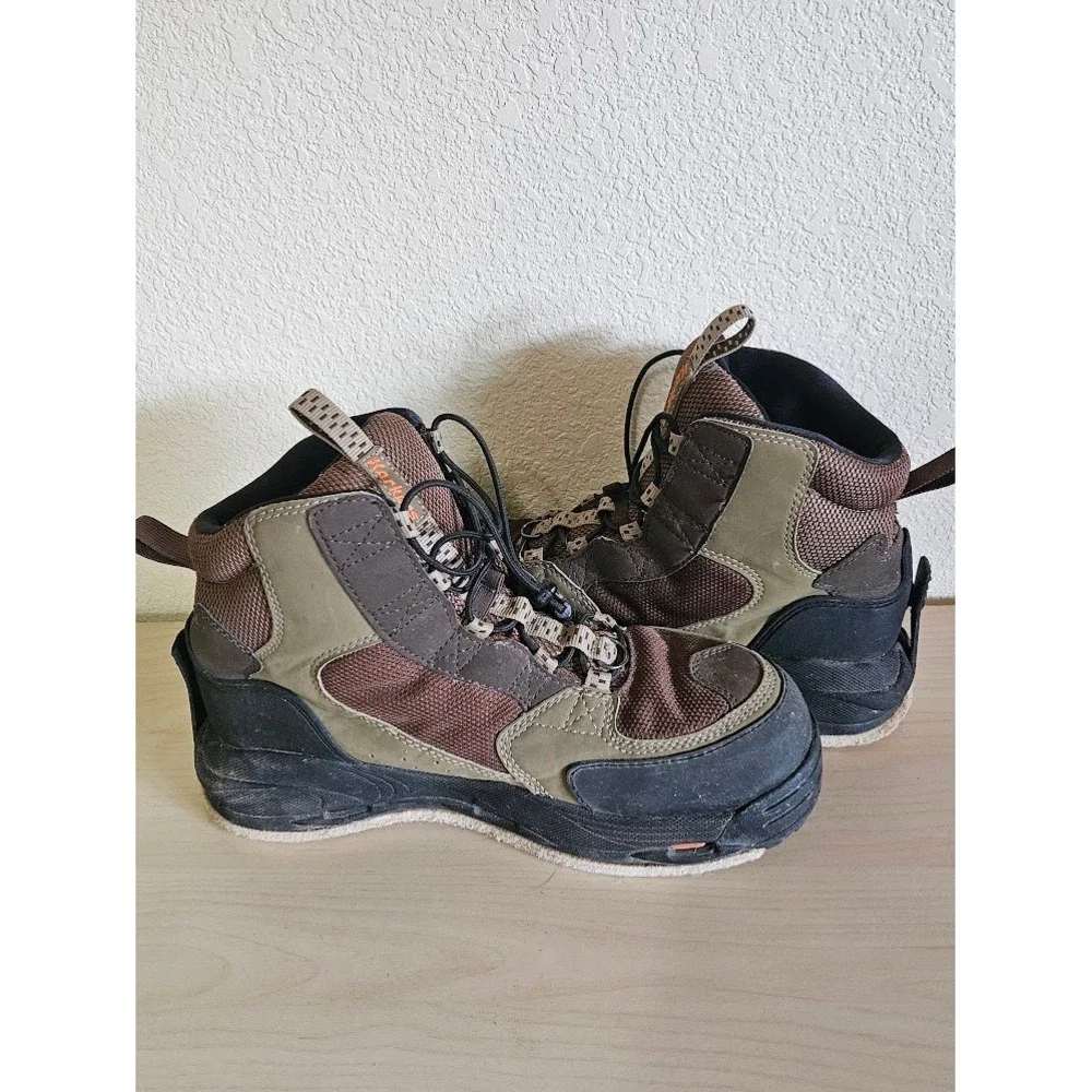 Korkers Redside FB3310 Boots Men Size 12 Brown Fishing Wading Felt Bottom